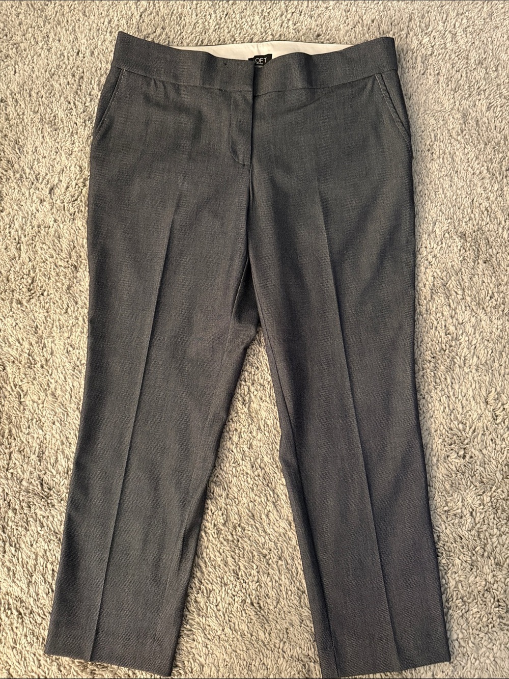 LOFT petite Marisa Grey Women's Dress ankle Pants business casual office casual - Picture 2 of 8